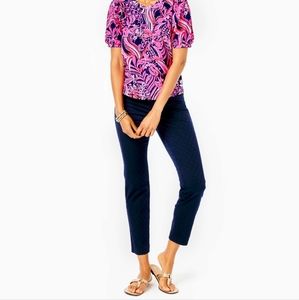 ❤️ LILLY PULITZER KELLY TEXTURED SLIM ANKLE PANTS, 6 (28)